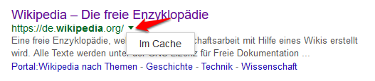 google-im-cache-suchergebnis-aufruf