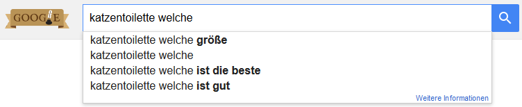 Google Suche Keyword Fragewort welche